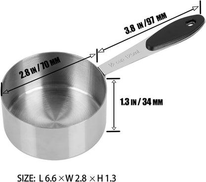 DOTINGHUX 1/3 Cup Magnetic Grips Stainless Steel Measuring Cup -1PCS