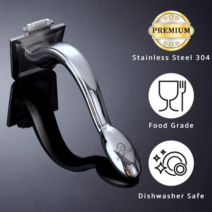 Stainless Steel Lemon Squeezer, Heavy-Duty Orange Juicer, Durable Hand Press Citrus Juicer, Portable Lime Squeezer, Rust-Free, Easy to Clean, Ideal for Kitchen & Bar, 5-Year Warranty