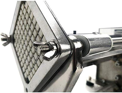 French Fry Potato Cutter Machine Electric Cutting Slicer Chipper Automatic Potato Cutter with 3 Sizes of Replaceable Blades Stainless Steel for Commercial Industrial Kitchen Restaurant Use