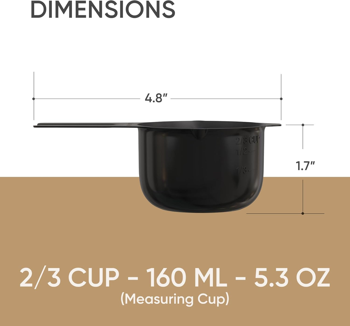 Color Up 2 Cup Measuring Cup, 480ml Stainless Steel Metal, Easy-Pour Spouts, Engraved Markings, Flat Base, Dishwasher Safe, for Dry and Liquid Ingredients