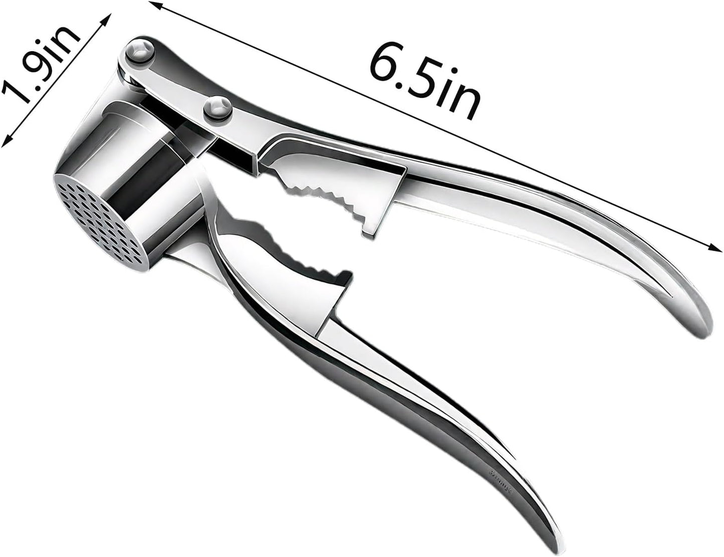 Garlic Press and Peeler Set - 2-in-1 Heavy Duty Garlic Crusher with Silicone Tube Peeler, Easy Mince & Crush Ginger, Nuts, Seeds, Ergonomic Kitchen Gadget Tools，silver