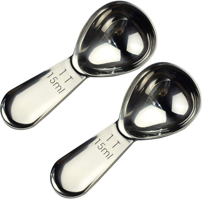 CoaGu Short Handle Coffee Scoop 15ml (1 Tbsp) - Stainless Steel Measuring Spoon for Ground Coffee, Spices & Protein Powder - Compact Design Fits Small Jars, Dishwasher Safe & Rust-Resistant