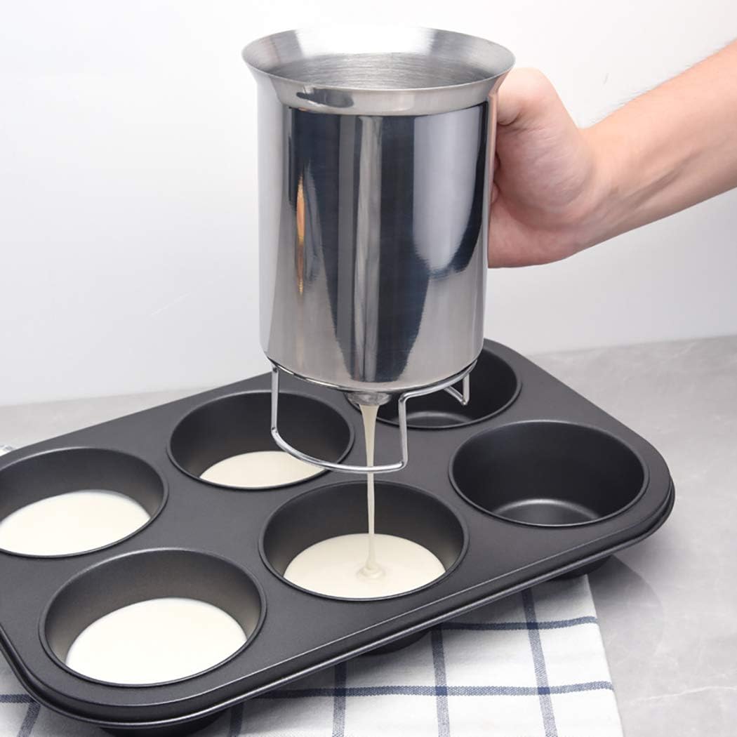 Handheld stainless steel batter dispenser, cupcake batter separator, baking tools (Size: 6.4 inches long x 4.1 inches wide)