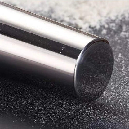 Smooth Stainless Steel Rolling Pin for Baking Fondant, Pizza, Pie, Pastry, Pasta, Dough, Cookies (12.8in)