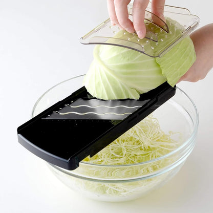 Arnest Handheld Mandoline Slicer for Kitchen, Wavy Blade Veggie Slicer - Comes with Safety Grip, Made in Japan