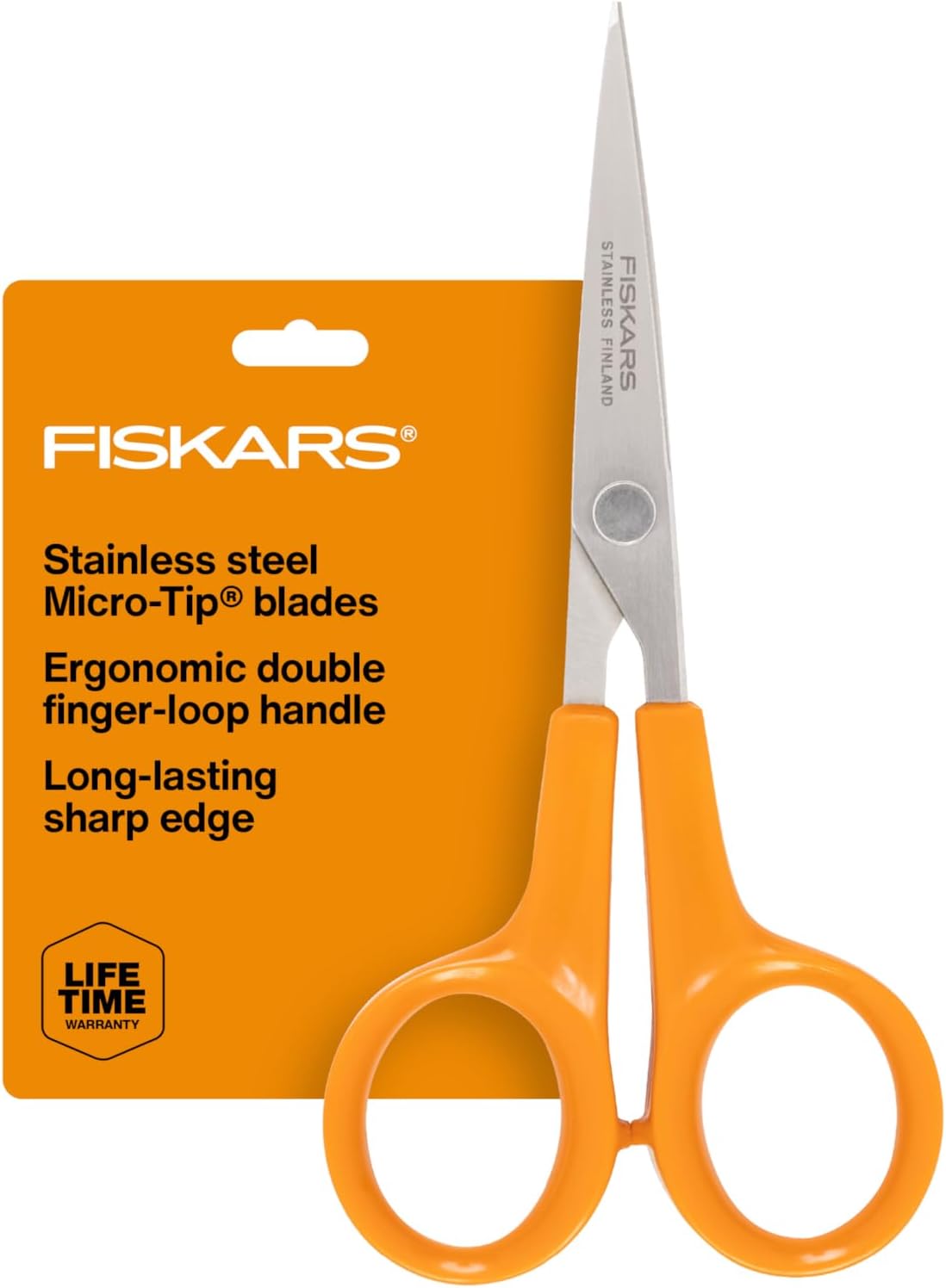 Fiskars Micro Trip Scissors, SoftGrip Precision Cutting Shears, Non-Stick Stainless Steel Blades, 5 inches