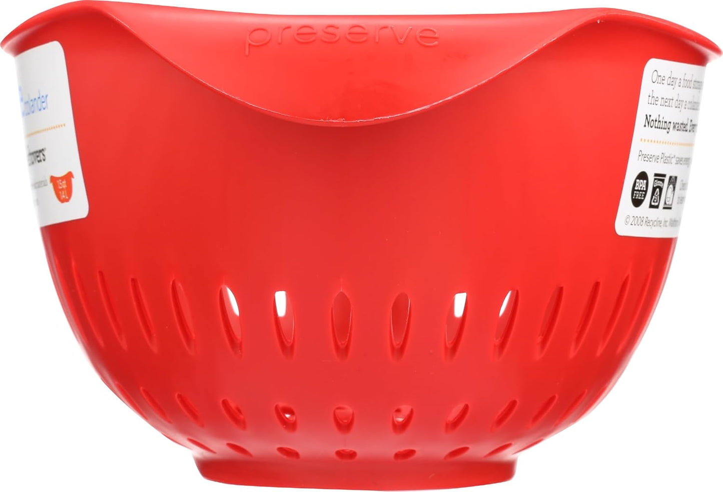Preserve Small Colander, Made from Recycled Plastic, 1.5 Quart Capacity, Red