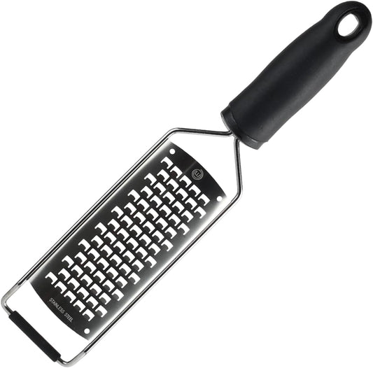 MasterChef Lemon Zester Grater with Handle, Kitchen Tool for Zesting Citrus Fruits & Finely Grating Parmesan Cheese, Garlic, Ginger, Coconut, Nutmeg, Wasabi, Chocolate etc, Stainless Steel, 12 inches