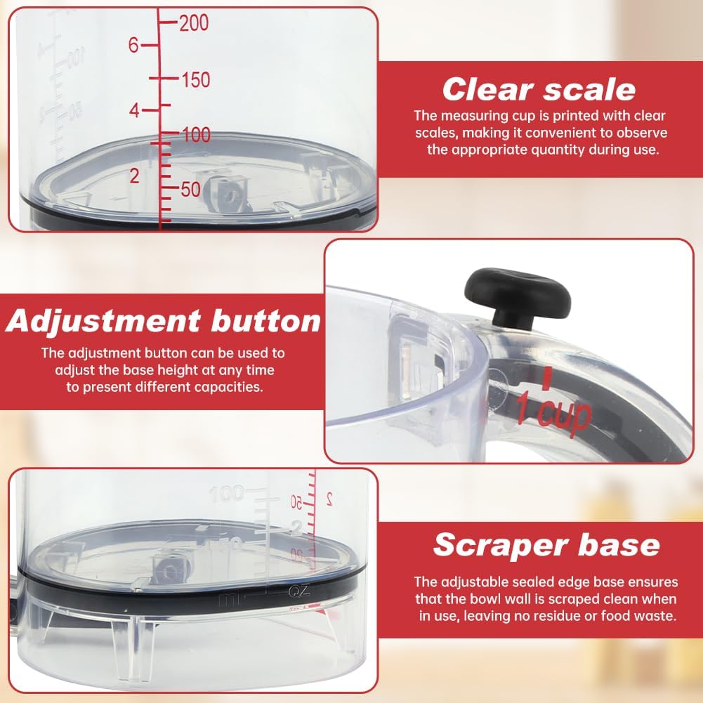 All-in-1 Adjustable Measuring Cup with Stainless Steel Measuring Spoons Set and Silicone Spatulas for Cooking/Baking/Ingredients, Kitchen Utensils Gadgets Cooking Lovers Gift(COLOR:Transparent)