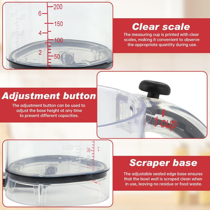 All-in-1 Adjustable Measuring Cup with Stainless Steel Measuring Spoons Set and Silicone Spatulas for Cooking/Baking/Ingredients, Kitchen Utensils Gadgets Cooking Lovers Gift(COLOR:Transparent)