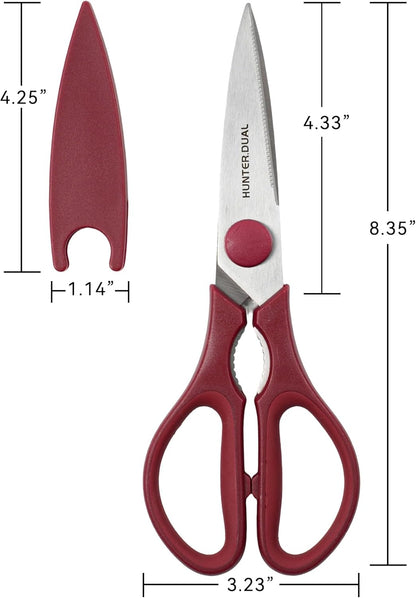 Kitchen Scissors for Food, HUNTER.DUAL Heavy Duty Come Apart Poultry Shears for Cooking, All Purpose for Cutting Chicken, Meat, Fish & Vegetables (Black, 8.26 Inch)