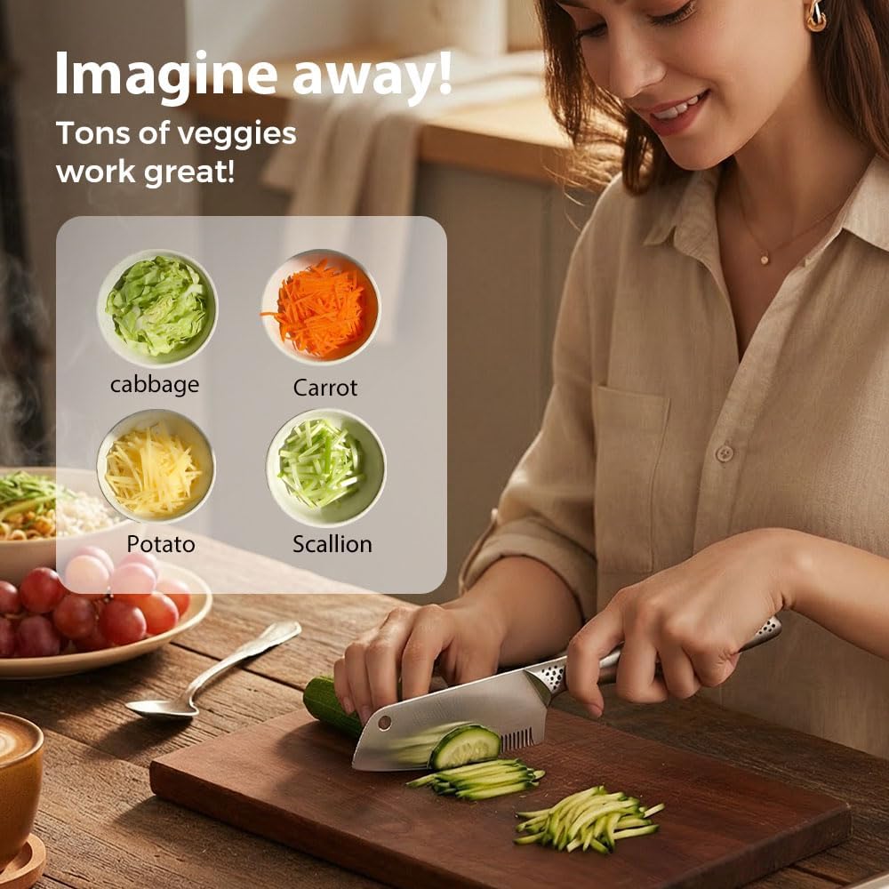 Stainless Steel Peeler, Handheld Multi-Purpose Julienne Vegetable Slicer Tool for Carrot, Cucumber with Comfort Handle & Hanging Hole (1PC)