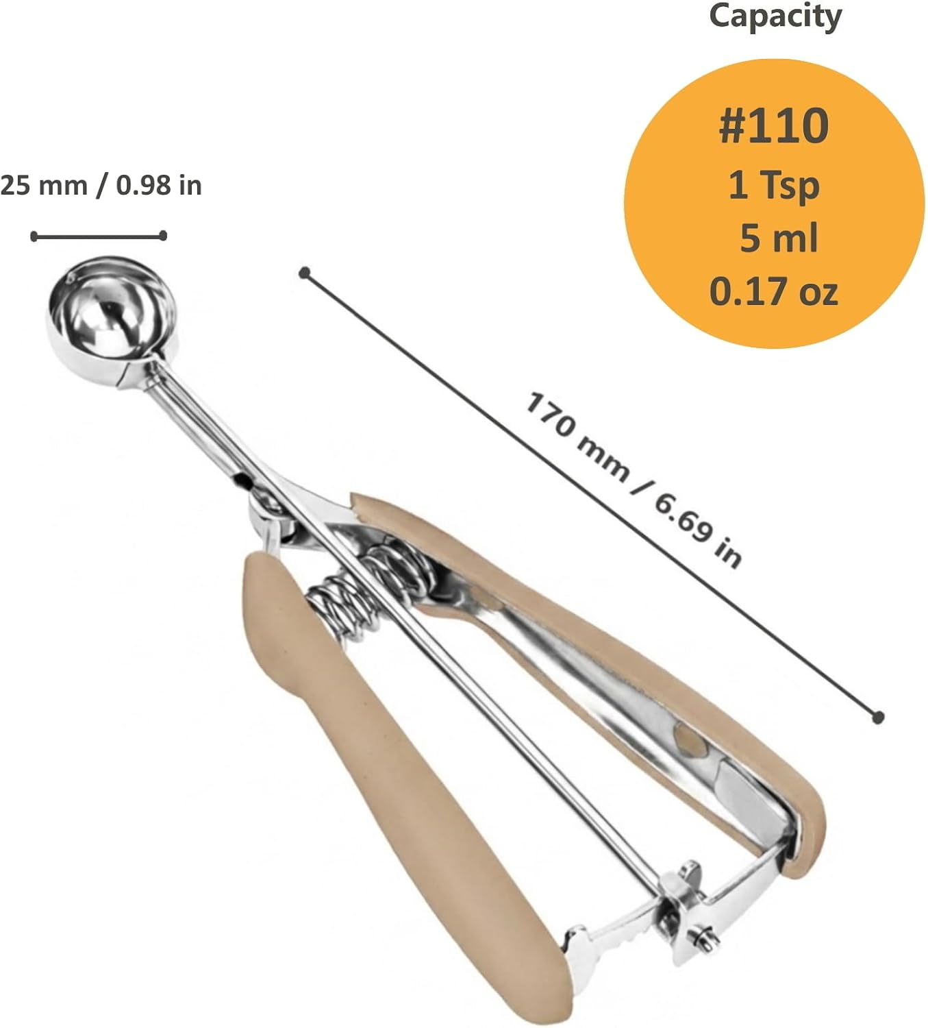 Cookie Scoop, Ice Cream Scoop, 1Tbsp/15 ml/0.5oz Cookie Scoops for Baking, 18/8 Stainless Steel Cookie Scooper for Baking, Ice Cream Scooper with Trigger Release, Cookie Dough Scoop with Non-slip Grip