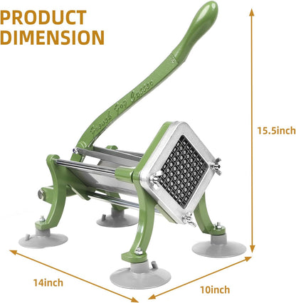 French Fry Cutter Commercial Potato Slicer with Suction Feet Complete Set, Includes 1/4", 3/8",1/2"