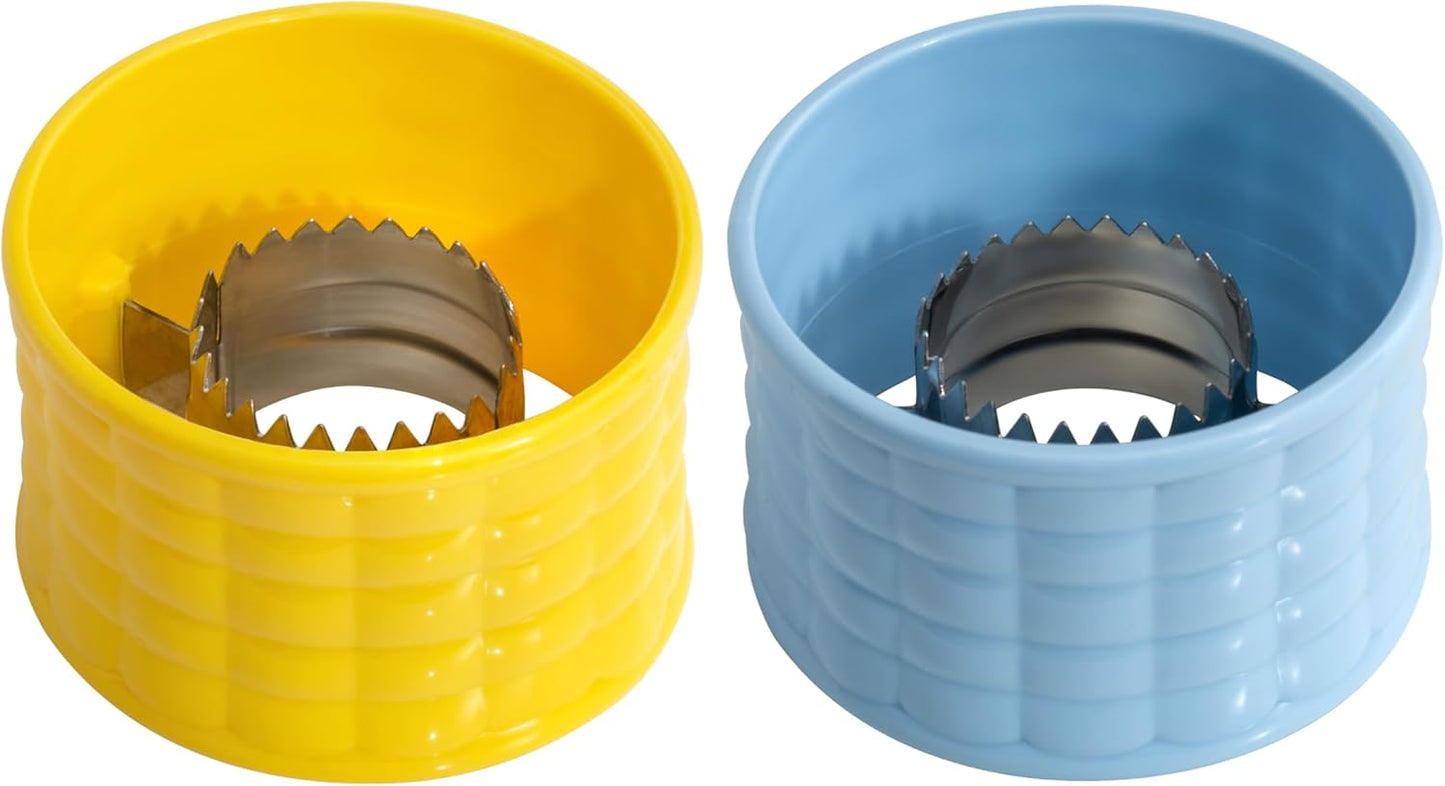 Corn Peeler for Corn on the Cob - Plastic Corn Stripper for Cobber - Fresh & Sweet Corn Kernel Remover Tool With Stainless Steel Blades, Quick Stripping, 2 Pcs