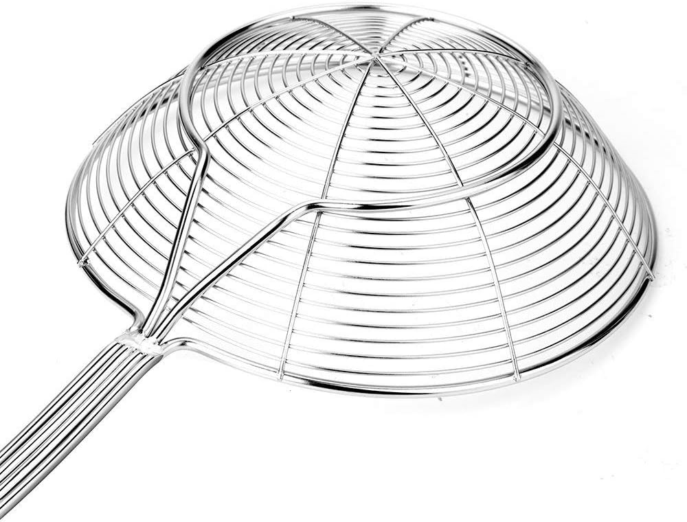 Strainer Skimmer, Stainless Steel Spider Strainer, Ladle for Pasta, Spaghetti, Noodles and Frying in Kitchen – 6 Inches Bowl