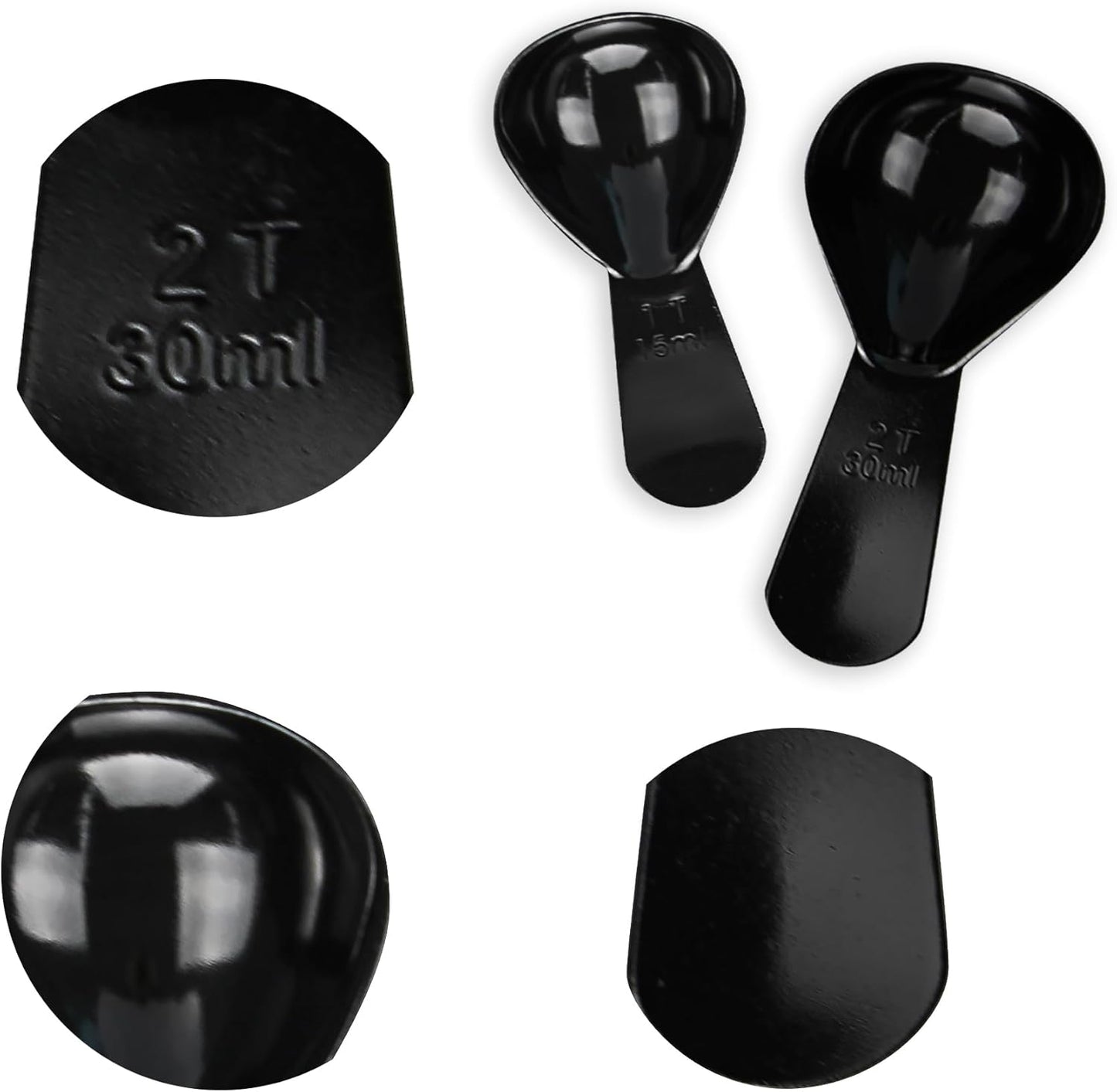 2 Pcs Coffee Scoop, Measuring Spoon Set With Scale 15ml(1 Tbsp) and 30ml(2 Tbsp), Stainless Steel Coffee Spoons for Tea, Coffee Bean, Milk Powder, Black