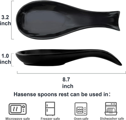 Spoon Rest for Stove Top, Ceramic Large 8.7 Inch Spoon Holder for Kitchen Counter, Porcelain Utensil Rest for Ladle, Spatula, Housewarming Gifts, Dishwasher Safe and Heat-Resistant, Blue(1 PC)