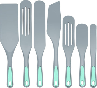 To encounter Silicone Spurtles Set, 7 Piece Nonstick Spurtle Kitchen Utensils, Silicone Spatula, Heat Resistant Spurtle for Salad Stir, Cake Make and Pan-Fried Steak