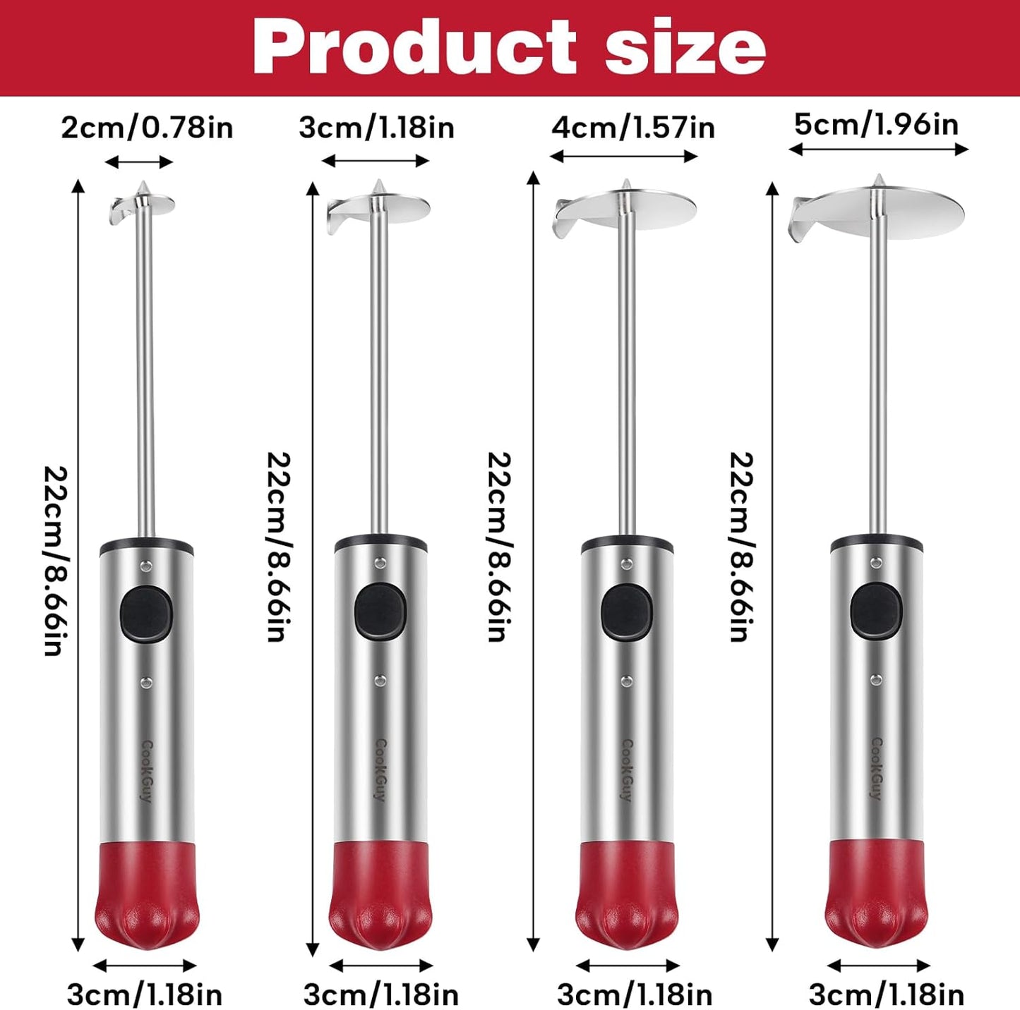 Cook Guy Multi-Purpose Veggie Drill - 4 Sizes Vegetable Corer Tool | Zucchini Corer & All-in-One Vegetable Corer for Potatoes, Carrots | Ergonomic Anti-Slip Handle