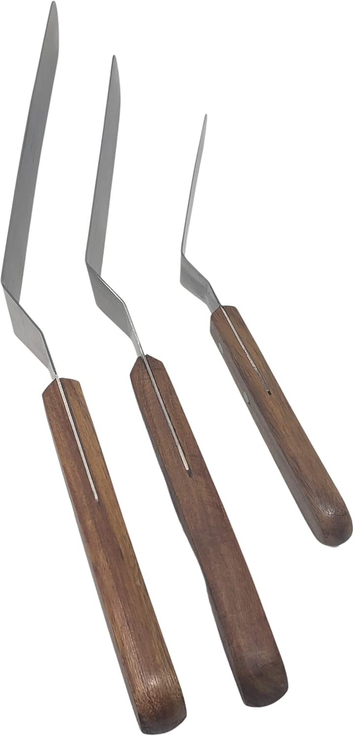 Professional Cake Decorating Tools - Large Stainless Steel 8" Icing Spatula - Offset Baking Icing Spatula with Wood Handle (8 inch)