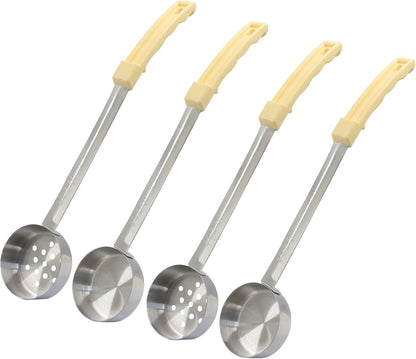 Hordion 4 Pcs Portion Control Serving Spoons Ladle Scoops, Food Measuring Ladle Utensils Proportion Manage Slotted and Unslotted Scoops for Weight Loss(Blue, 8oz)