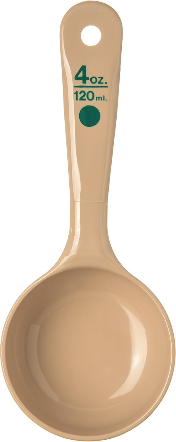 Carlisle FoodService Products Short Handle Portion Control Spoon 4 Ounces Beige