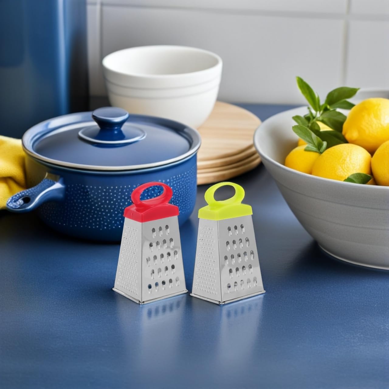 4 Pcs Mini Box Grater for Kitchen, Stainless Steel 4-Sided Food Grater with Handle, Small Manual Cheese Slicer Shredder for Cheese Carrot，Ginger, Garlic, Chocolate