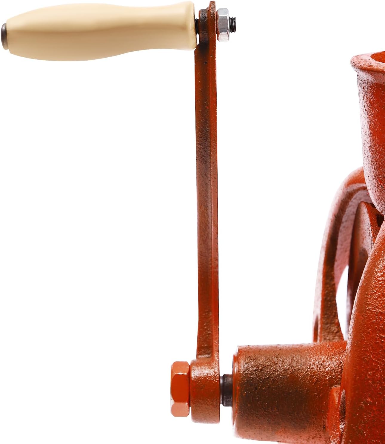 Manual Corn Thresher Hand Corn Sheller with Wooden Handle, Hand Corn Sheller Heavy Duty Shelling Machine Corn Thresher & Peeling Peeler Corn Cob Stripper Tool (orange)