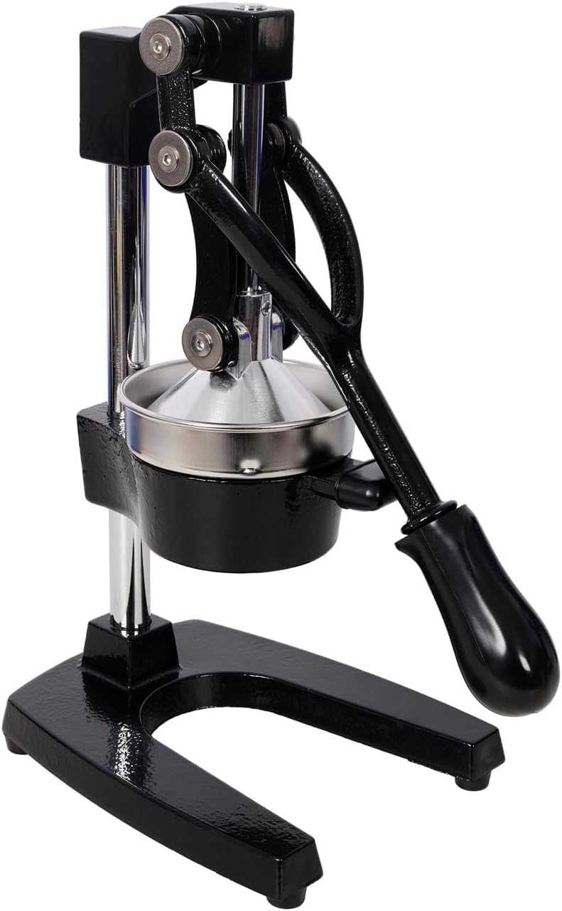 Extra-Large Commercial Grade Cast Iron Citrus Juicer, Heavy Duty Manual Hand Press Countertop Squeezer for Fresh Orange, Grapefruit & Citrus Juice (Orange)