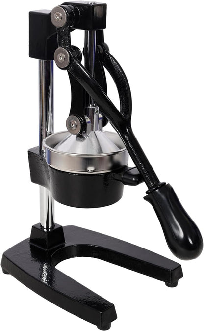 Extra-Large Commercial Grade Cast Iron Citrus Juicer, Heavy Duty Manual Hand Press Countertop Squeezer for Fresh Orange, Grapefruit & Citrus Juice (Orange)