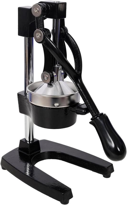 Extra-Large Commercial Grade Cast Iron Citrus Juicer, Heavy Duty Manual Hand Press Countertop Squeezer for Fresh Orange, Grapefruit & Citrus Juice (Orange)