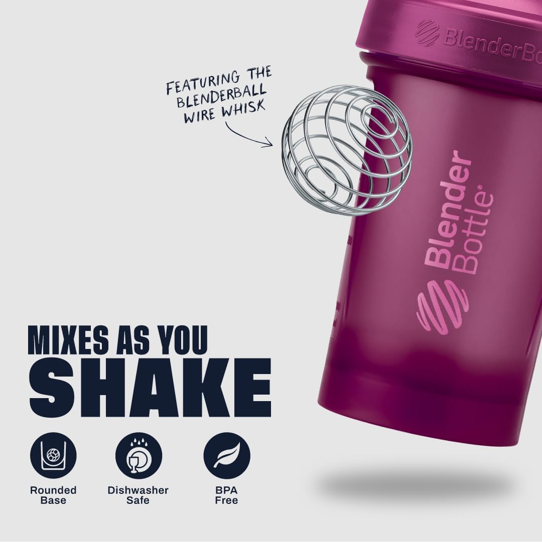 BlenderBottle Classic V2 Shaker Bottle Perfect for Protein Shakes and Pre Workout, 28-Ounce, Clear/Black