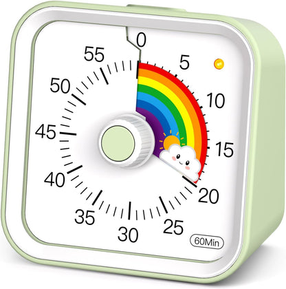 Visual Timer for Kids with Pause Function, 60 Minute Countdown Timer for Kids Desk Study, Teaching, Kitchen Cooking, Office Meetings, Time Management for ADHD (White)