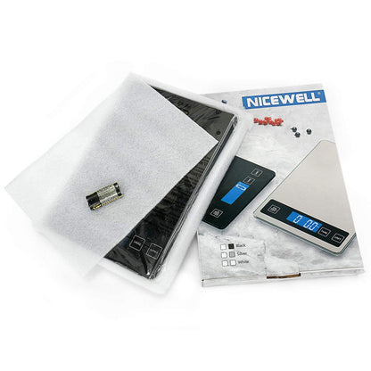 Nicewell Food Scale, 22lb Digital Kitchen Scale Weight Grams and oz for Cooking Baking, 1g/0.1oz Precise Graduation, Stainless Steel and Tempered Glass