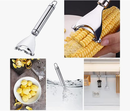 Corn Cob Stripper Peeler Remover Salad Making Cutter Easy Clean Corn Cob Stripper Stainless Steel Splitter Tool