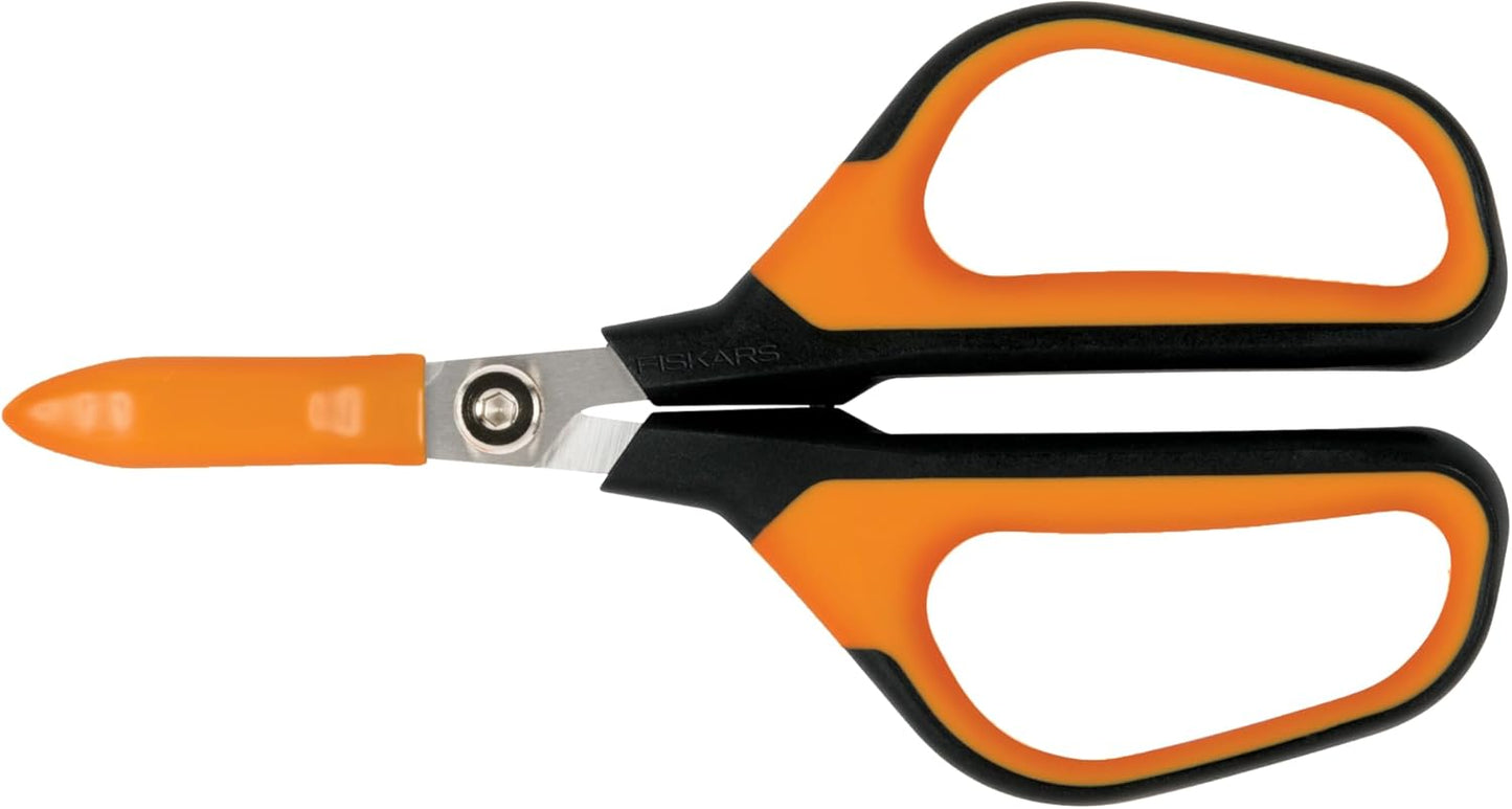 Fiskars 6" Pruning Scissors for Flowers, Buds, Weeds and Small Plants, Garden Snips with Resin Resistant Nonstick Stainless Steel Blades, Gardening Trimmers with Comfortable Handle