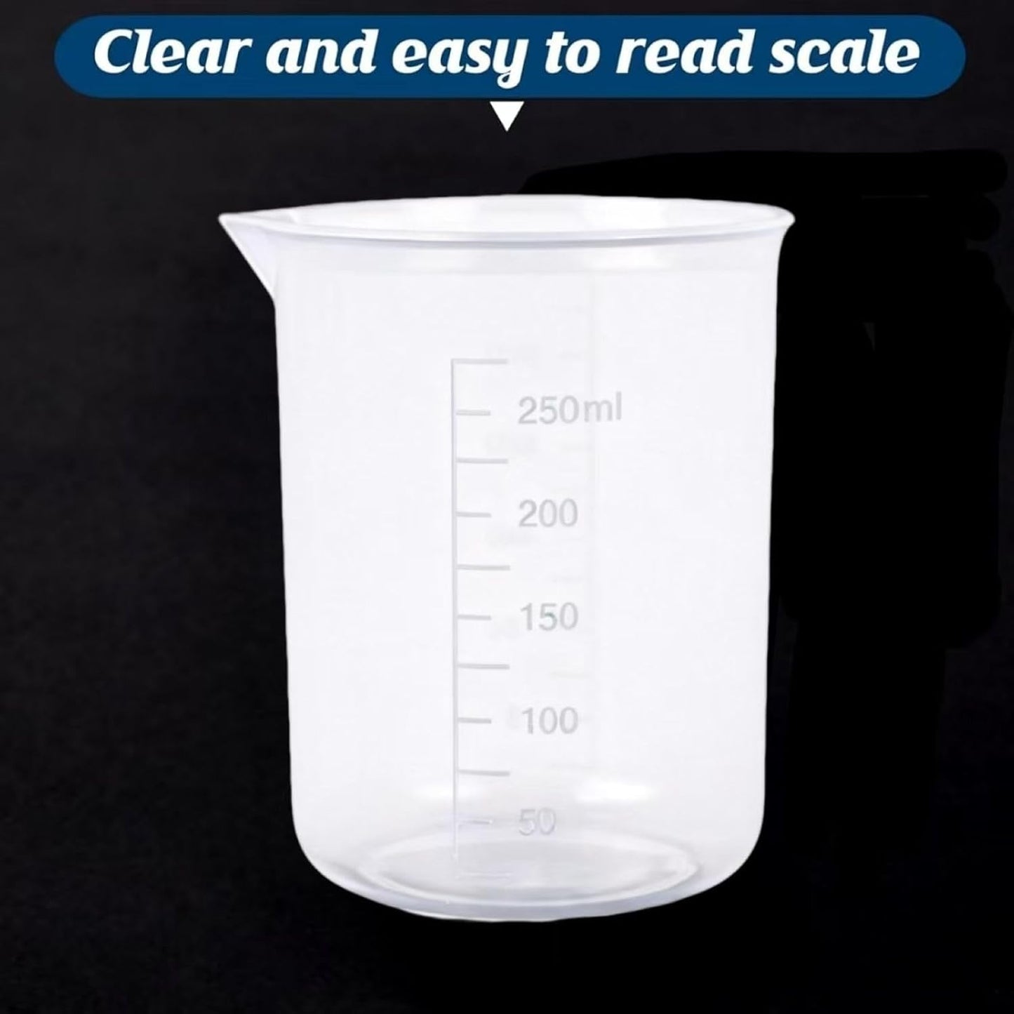 Plastic Measuring Cups, 100ml, Set of 15, for Liquid Measurement and Scientific Experiments