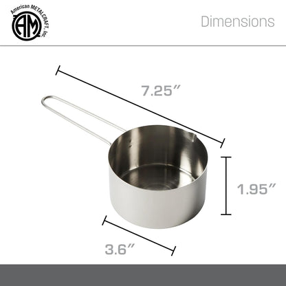 American METALCRAFT, Inc. 1/3 Stainless Steel Measuring Cup, Silver