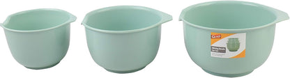 Glad Mixing Bowls with Pour Spout, Set of 4 - Nesting Plastic Bowls (1.2qt, 1.9qt, 2.8qt, and 3qt with Handle) - Non Slip Base, Dishwasher Safe Kitchen Cooking and Baking Supplies, Grey