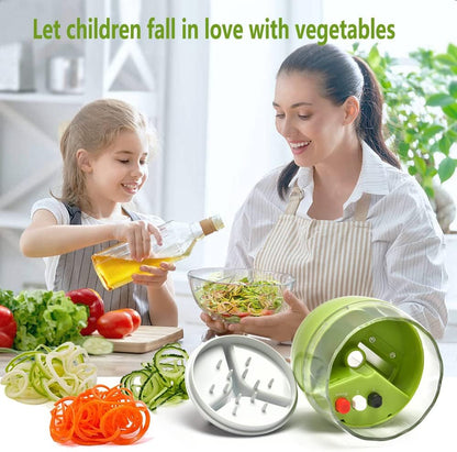 Spiralizer Handheld Vegetable Slicer, 4 in 1 Zucchini Spaghetti Maker, Spiral Slicer For Making Quick Low Carb Veggie Noodles 8.45cm
