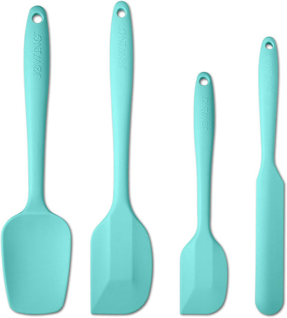 4 Piece Silicone Spatula Set, Flexible Heat Resistant Non-scratch Baking Cooking Rubber Spatulas with Stainless Steel Core, Orange