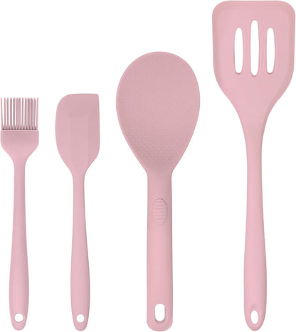 Silicone Pastry Brush Set – 2-Piece Set of Basting Brushes for Cuisine and BBQ – Kitchen Tools and Accessories with Comfortable Handles, Heat-Resistant Utensils for Cooking & Baking – Pastel Pink