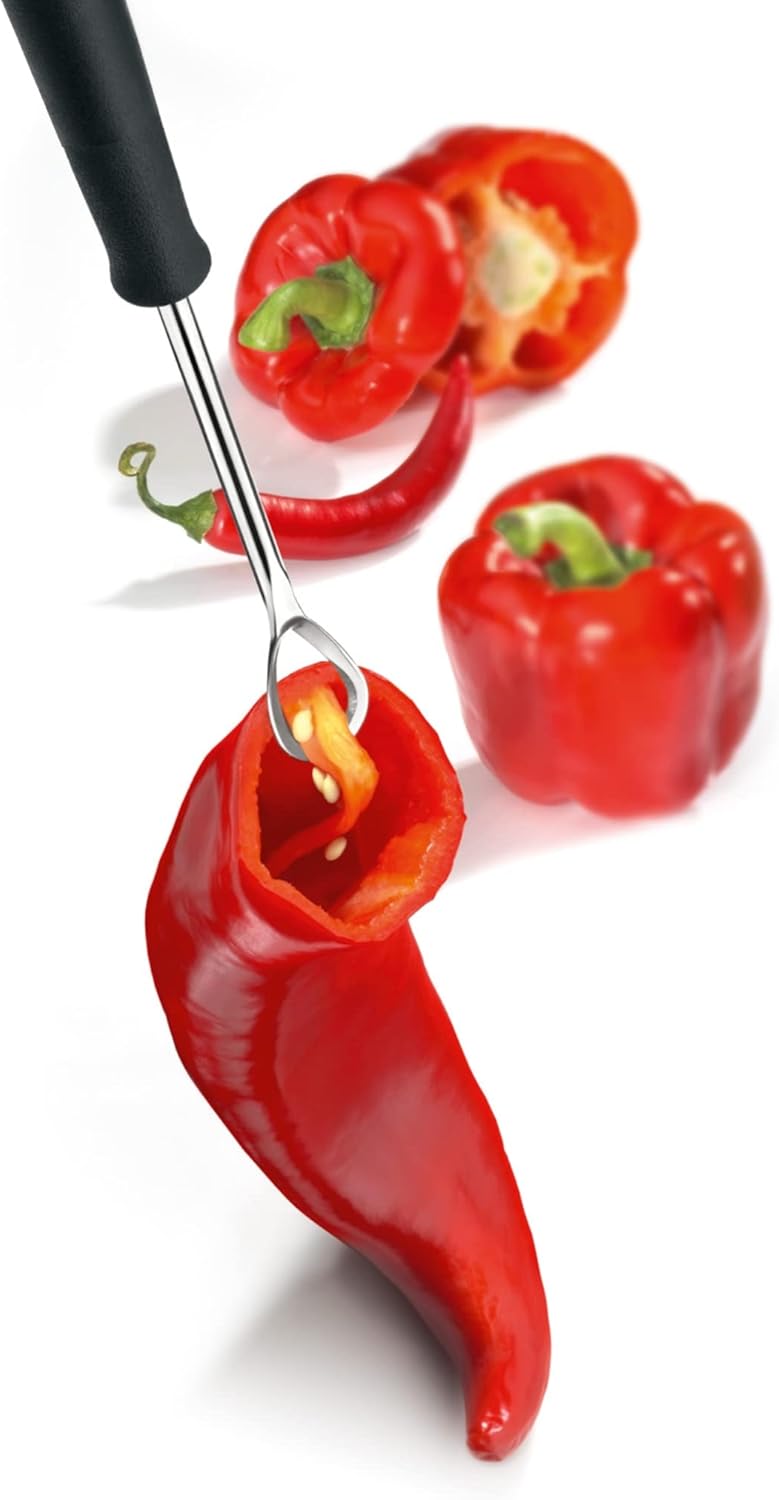 triangle Fruit and Vegetable Corer - Ultra-Sharp Stainless Steel with Two Cutting Widths - Removes Cores & Seeds - Dishwasher Safe