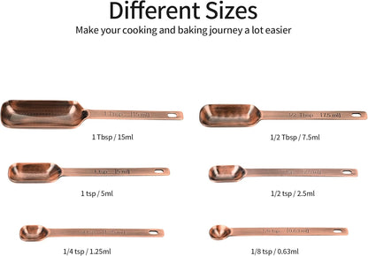 Measuring Cups and Spoons Set, 18/8 Stainless Steel Measuring Cups and Spoons Set for Kitchen & Baking, 5 MeasurE Cups &6 Long MeasurE Spoons&Leveler, Metric Measure Tools for Dry & Liquid