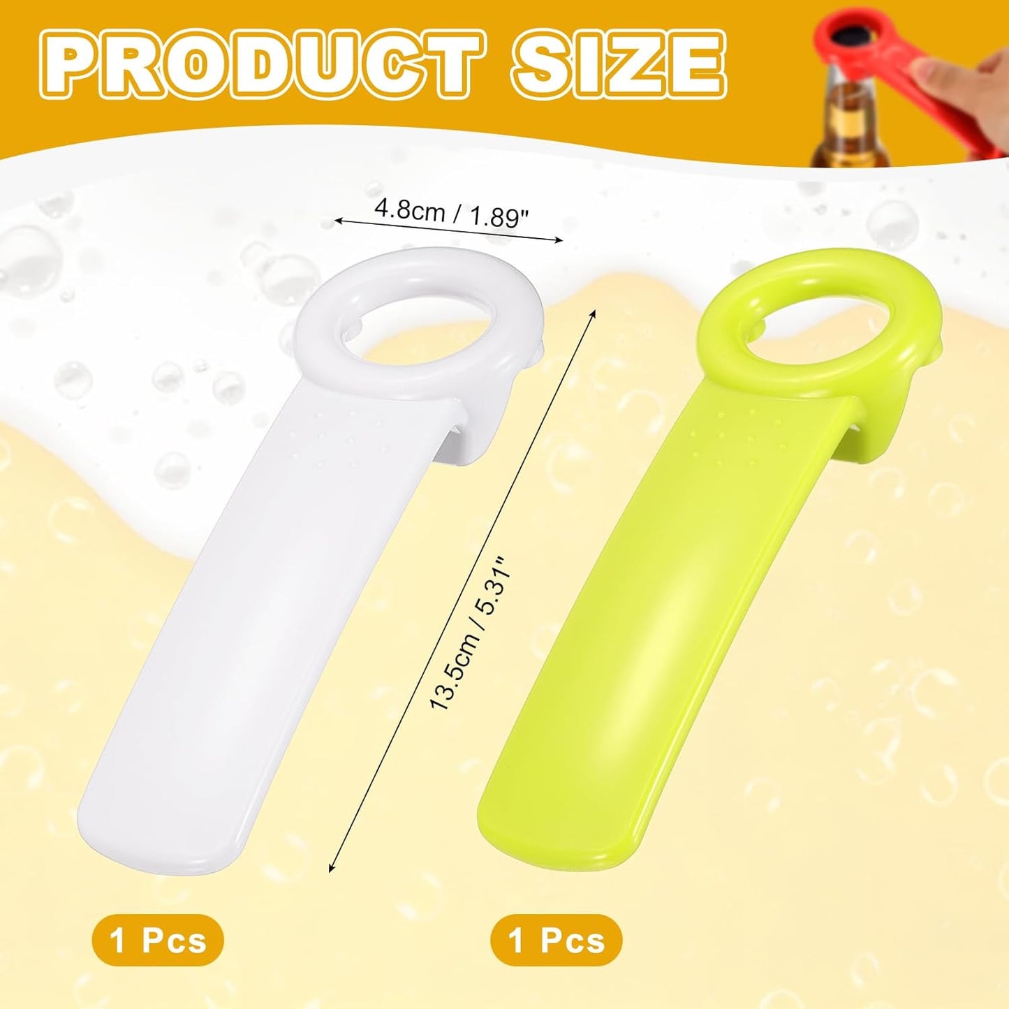 uxcell 2 Pcs Jar Key Lid Opener, Plastic Jar Lid Opener Easy Grip Multifunctional Durable Can Open Tool for Elderly Seniors Women Weak Hands Easy-use by Anyone, Orange/Sky Blue
