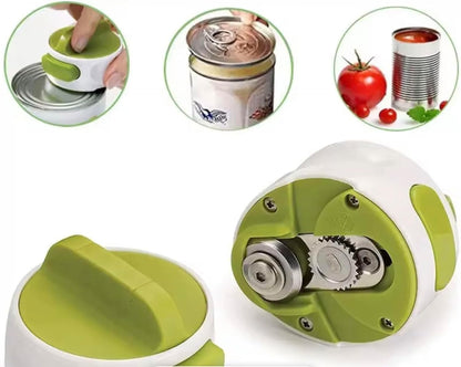 Can Opener with Ergonomic Handle the easier way to open any can – Stainless Steel Blade, Smooth Edge, Easy Turn
