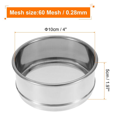 PATIKIL 150 Mesh Lab Sieve, 4" Diameter Test Sieve 304 Stainless Steel Wire Cloth (0.1mm) for Industrial Laboratory