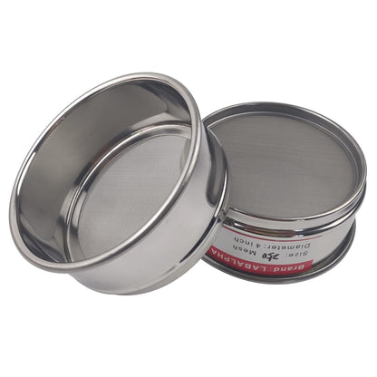 LABALPHA 70 Mesh Lab Sieves, Test Sieve #70 Mesh, 4'' Diameter, 304 Stainless Steel Wire Cloth (0.22mm)