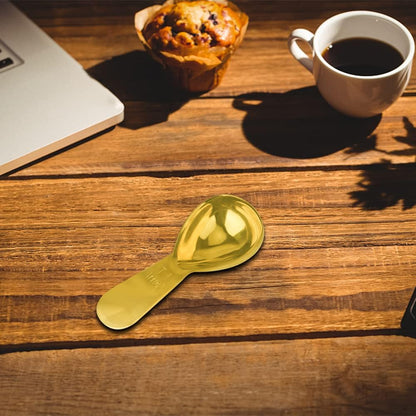 Coffee Scoop, Gold Stainless Steel Coffee Spoons Set, 1 tablespoon (15ml) and 1 tablespoons (30ml) Spoon, Gold Tablespoon Measure Spoon for Coffee, Milk Powder, Fruit Powder, 2 Pack(Long Handle)